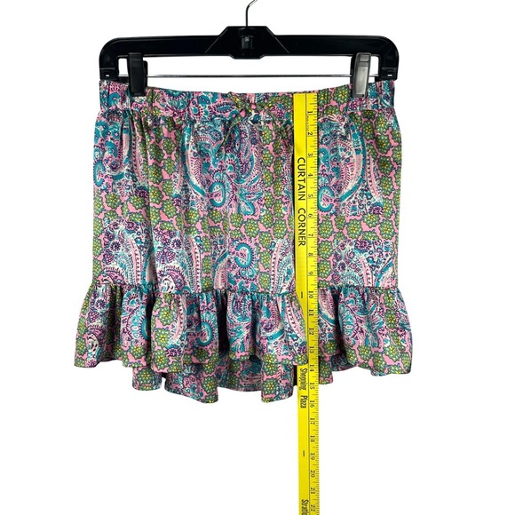 NWT Juicy Couture VTG Paisley Elastic Waist Ruffle Hemline Mini Skirt, Size XL - Picture 4 of 9